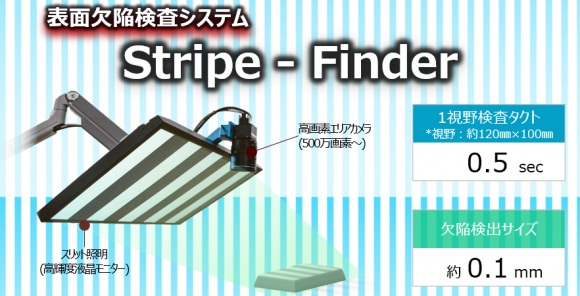 光沢のある製品の欠陥を浮かび上がらせる撮影装置 Stripe-Finder